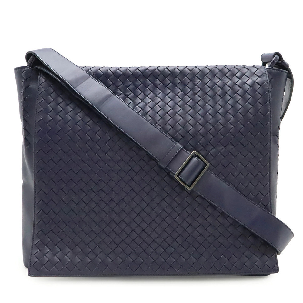 BOTTEGA VENETA Intrecciato Messenger Bag Shoulder Leather Dark Purple